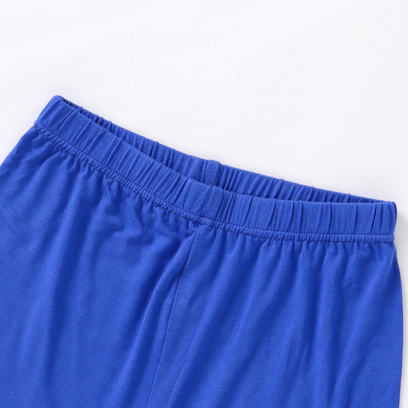 Super Soft and cool 12M-10Y Bamboo Pajamas Summer Children Sleepwear home wear Set Cozy BLUE 